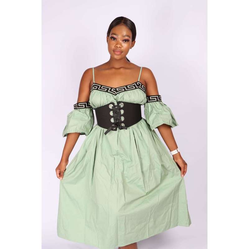 Off Shoulder Bubble Dress - YELLOW / XXL