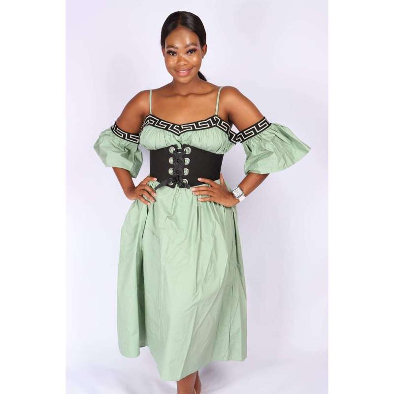 Off Shoulder Bubble Dress - YELLOW / XXL
