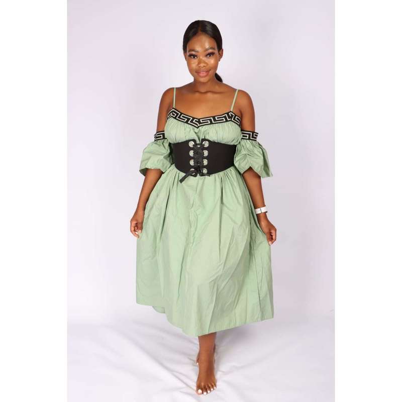 Off Shoulder Bubble Dress - YELLOW / XXL