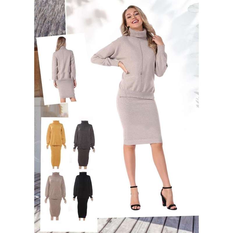 Knitted Sweater Set - YELLOW / XXL