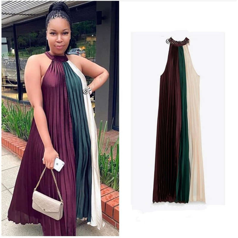 Multi Color Sleeveless Maxi Dress