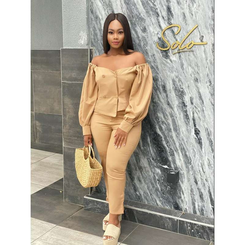 Off Shoulder Formal Suit