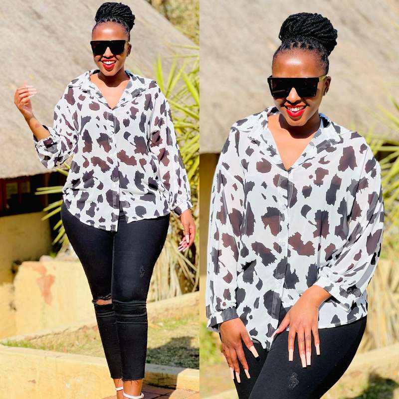 Black & White Cow Print Shirt