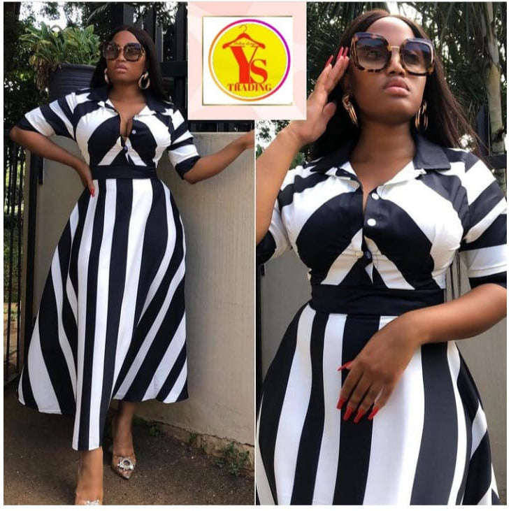 Striped Short Sleeve Dress