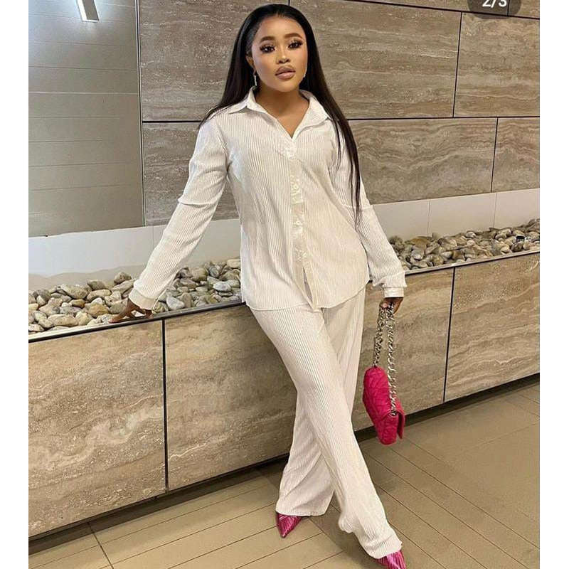 Pleated Shirt & Trousers Two Piece Sets