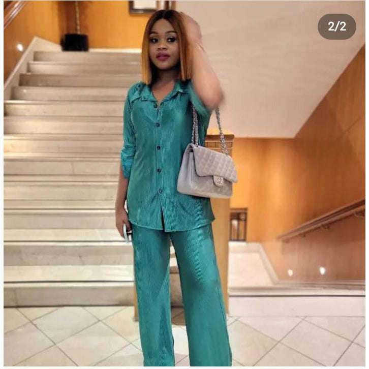 Pleated Shirt & Trousers Two Piece Sets