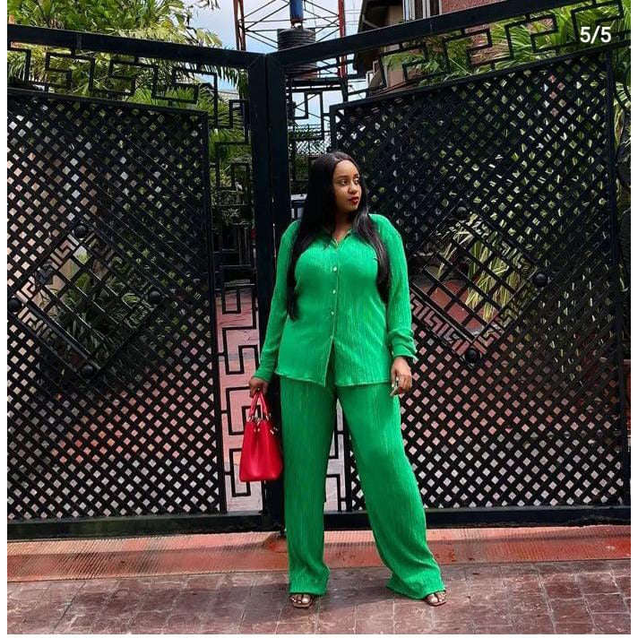 Pleated Shirt & Trousers Two Piece Sets