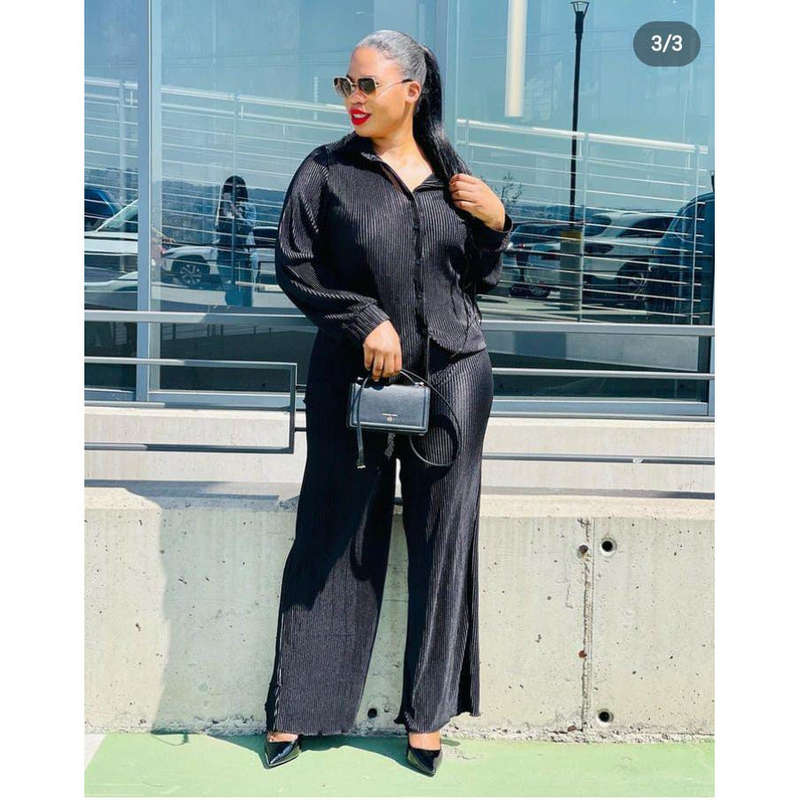 Pleated Shirt & Trousers Two Piece Sets