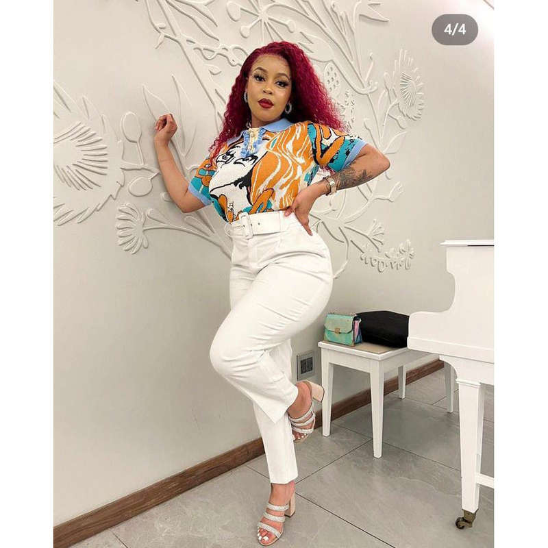 Printed Pattern Lapel Knitted