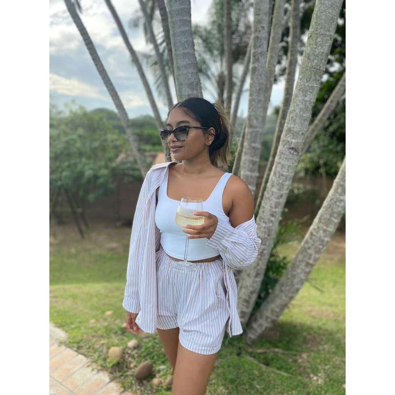 Striped Casual Shorts and Shirt Set