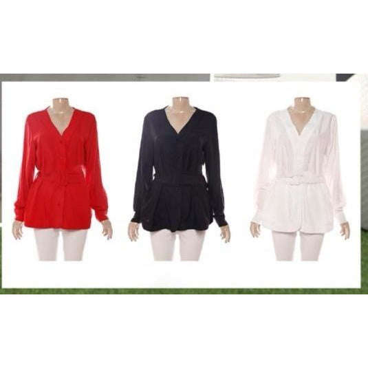 V-Neck Button up Blouse 