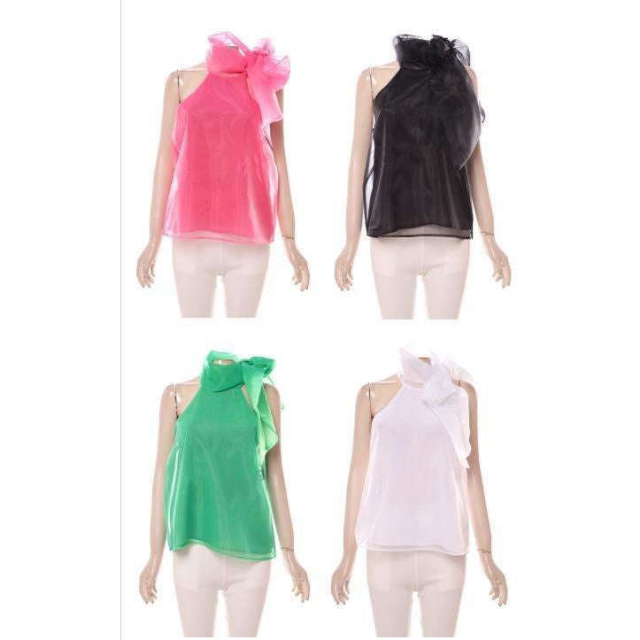 Sleeveless Bowtied Top