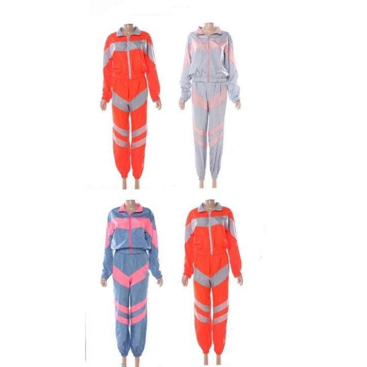 Casual Two Piece Set - SWEET PINK / LIME GREEN / XL