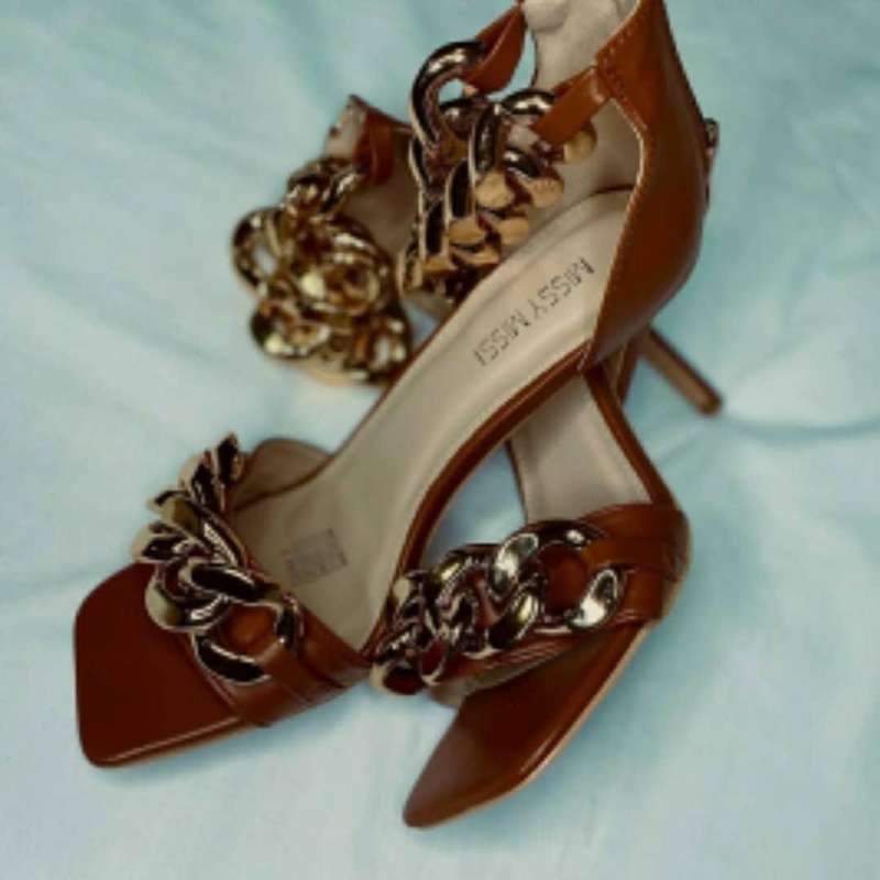 Open Toe High Heels Shoes - BROWN / 4