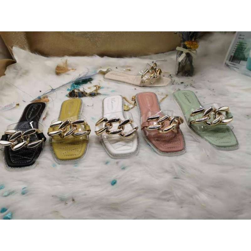 Gold Chain transparent sandels