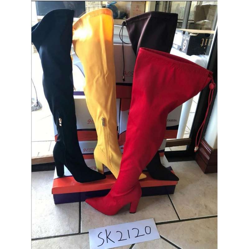 Thigh High Sock Boots - RED / 6