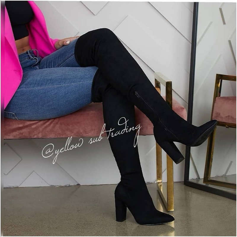 Thigh High Sock Boots - RED / 6