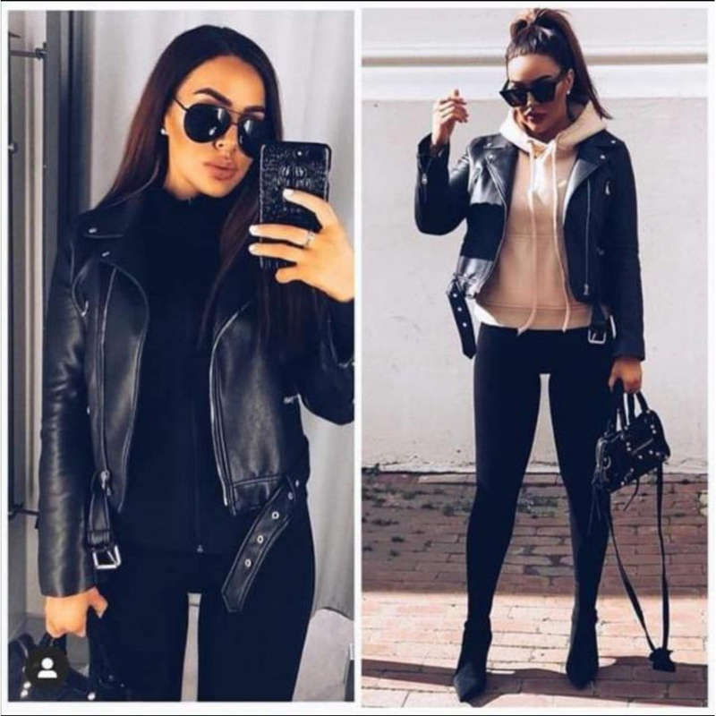 Faux Zipper Jackets - BLACK / XL