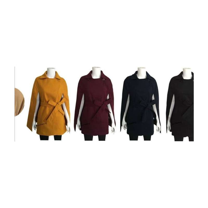 Trench Cape Coat - YELLOW / L