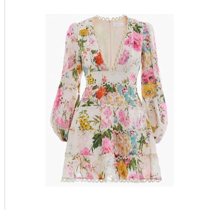 V-Neck Floral Dress