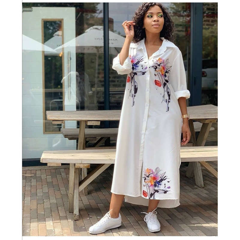 Print Shirt Dress 