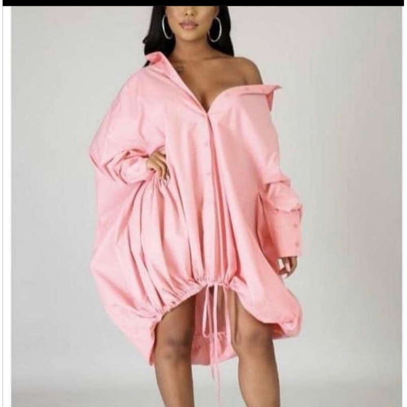 Sexy Drawstring Plus Size Dress