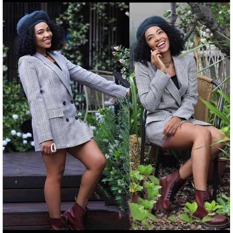 Double Breasted Plaid Blazer - BROWN / XXL