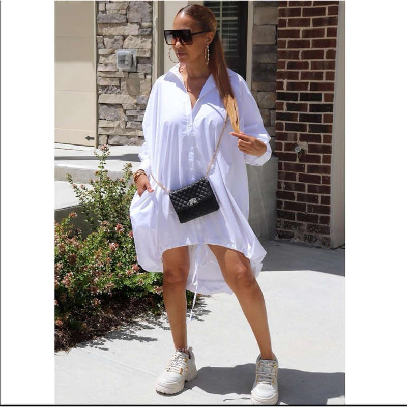 Sexy Drawstring Plus Size Dress