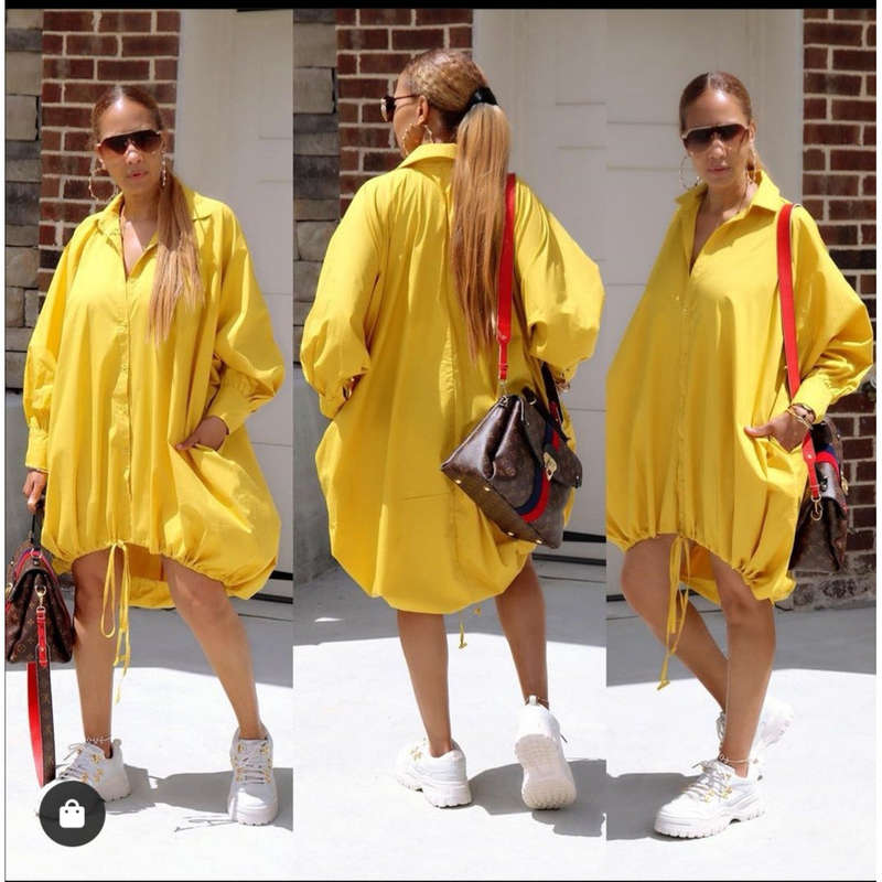 Sexy Drawstring Plus Size Dress