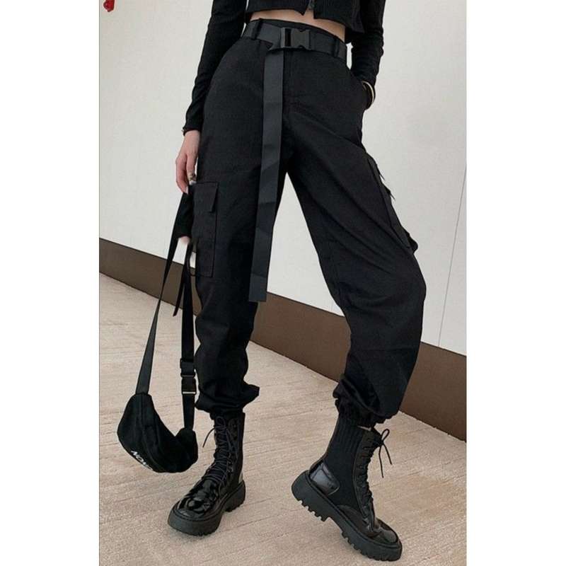 Cargo Pants High Waisted Cargo Pants - BLACK / 32