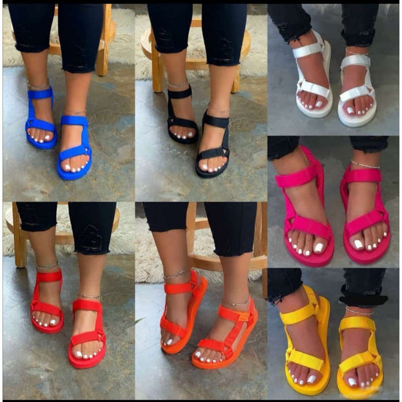 Hook Loop Flat Slippers 