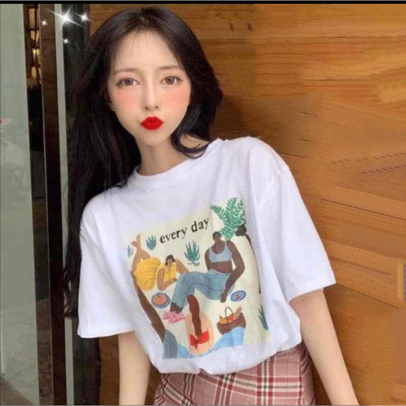 Printed Cotton Fashion Short Sleeve Top