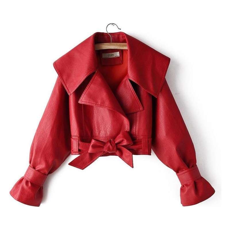 Faux Lather Crop Jacket