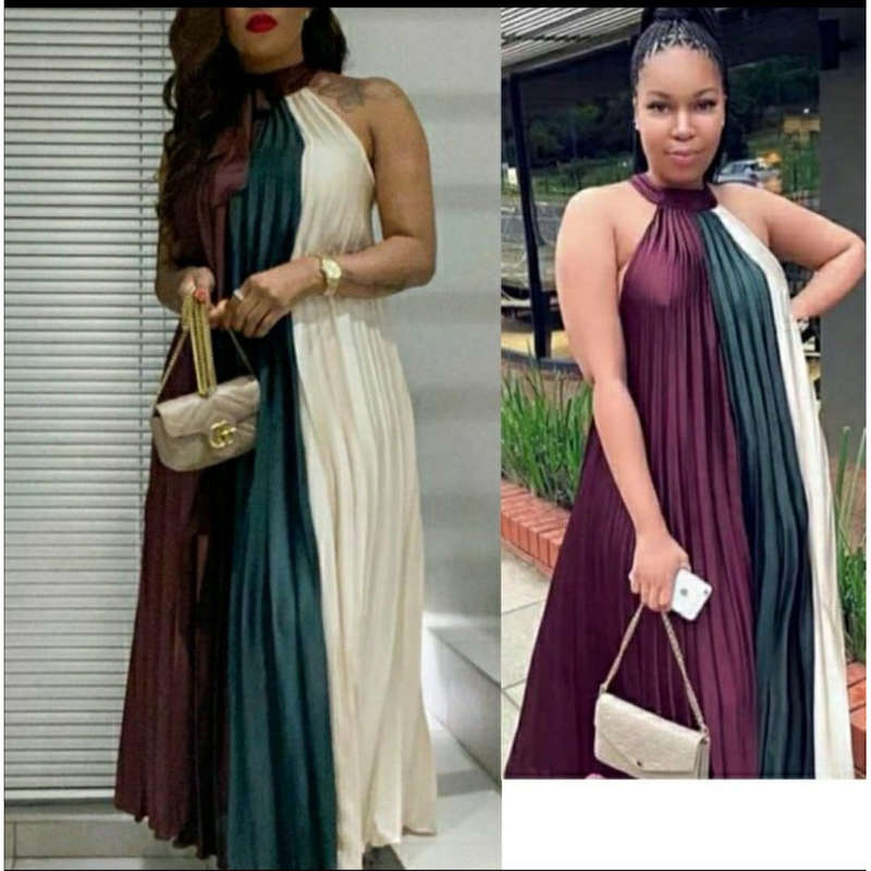 Multi Color Sleeveless Maxi Dress