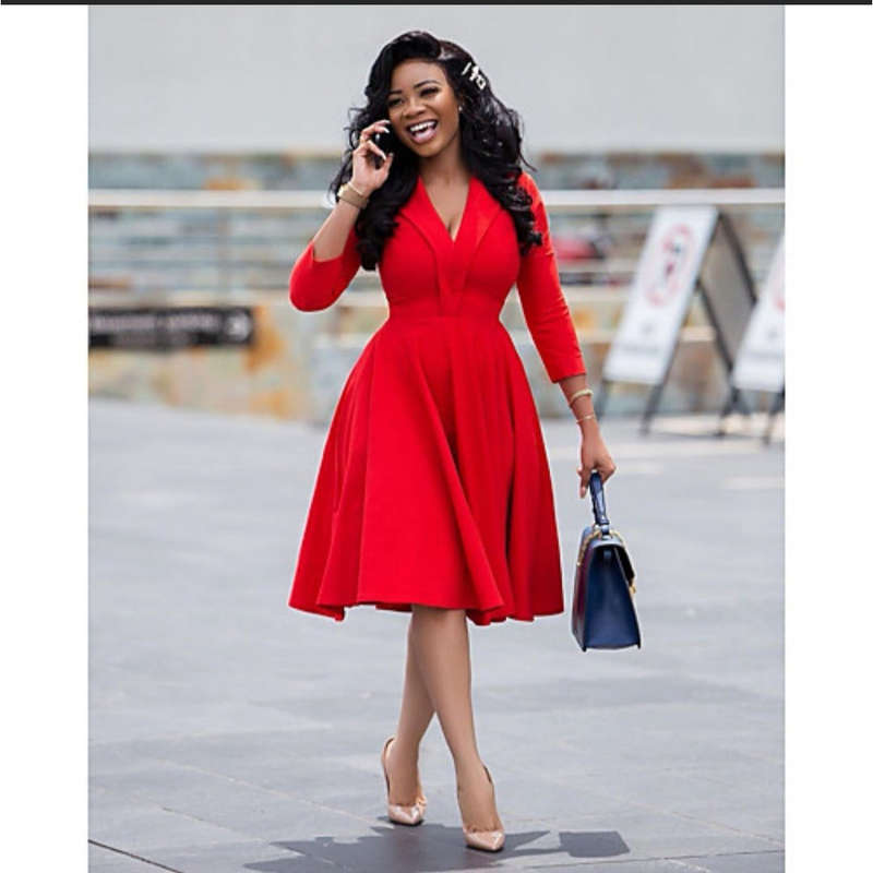 V-Neck Bubble Dress 