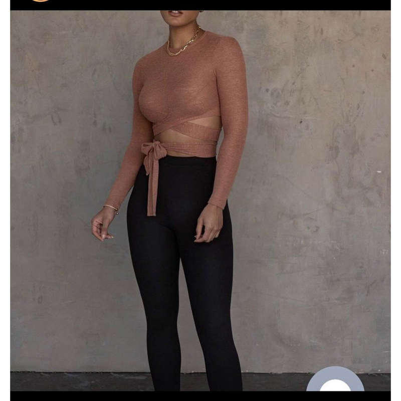 Long-Sleeved Round Neck Cutout Top