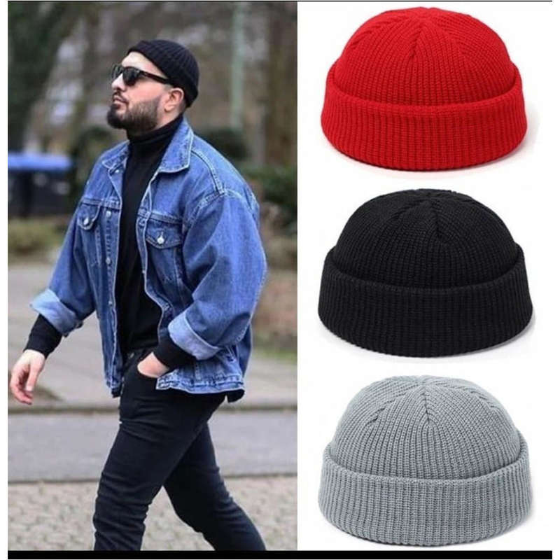 Beanie Unisex Knitted Hat - BROWN
