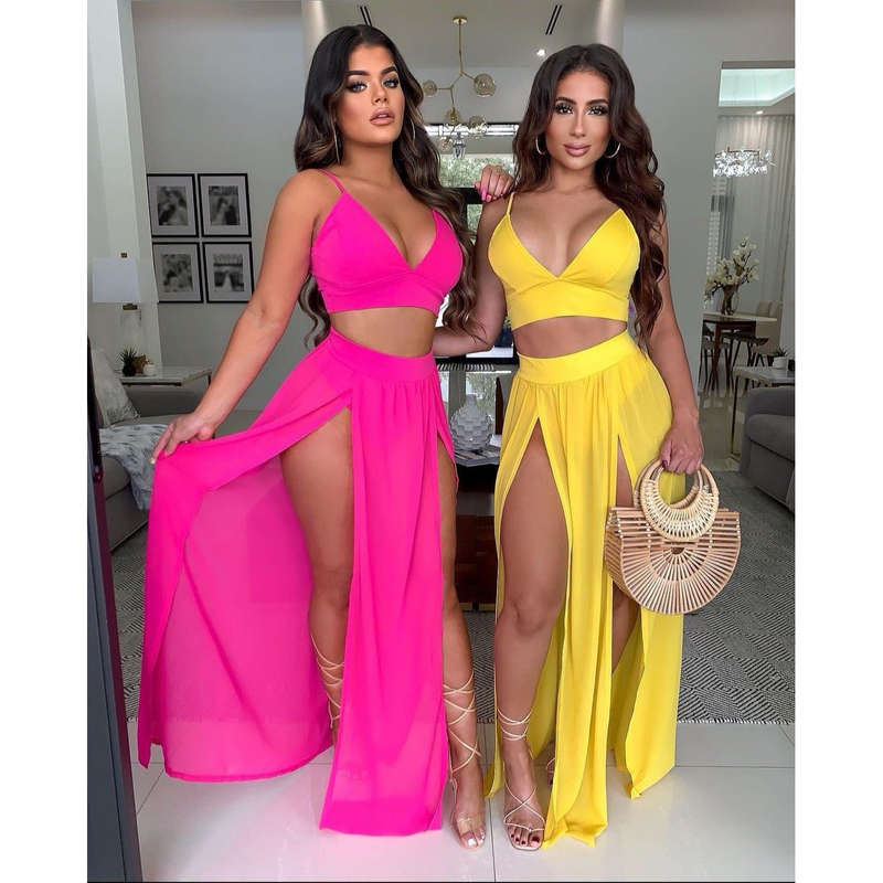 Side Slit Swimming Two Piece