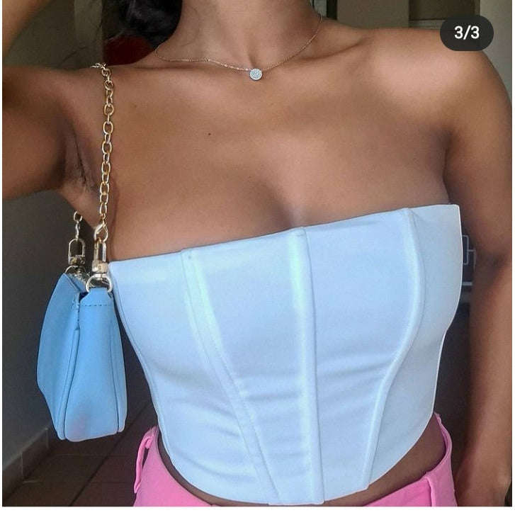 Sleeveless Corset Crop Top