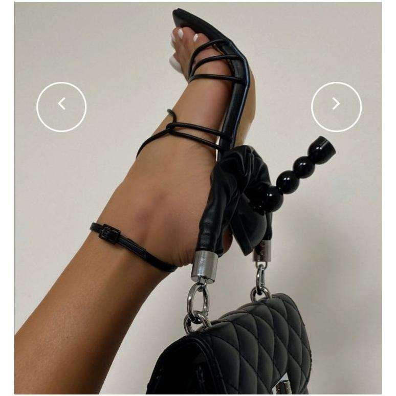 STRAPPY SQUARE TOE HEEL