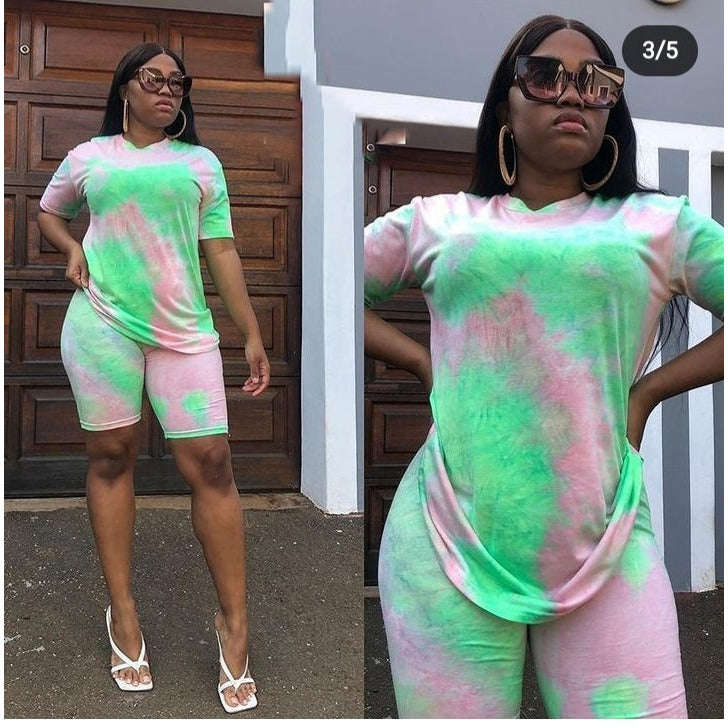 Tie dye biker set