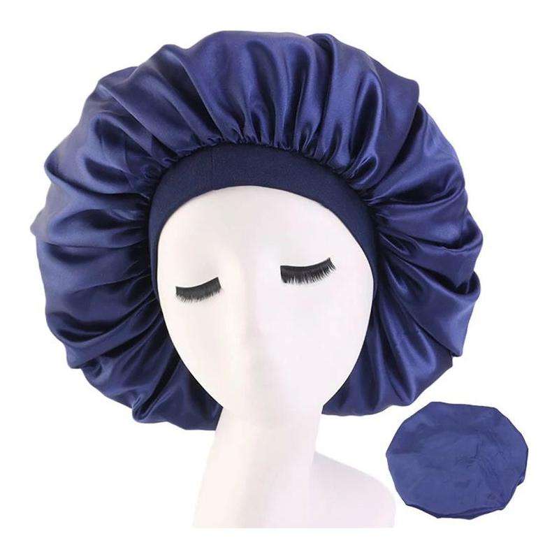 Satin Hair Bonnet Bed Hat Head Cover - PINK