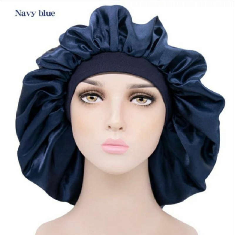 Satin Hair Bonnet Bed Hat Head Cover - PINK