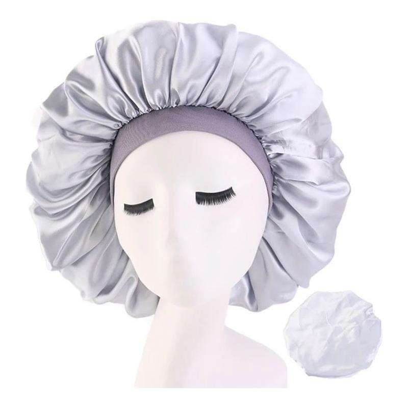 Satin Hair Bonnet Bed Hat Head Cover - PINK