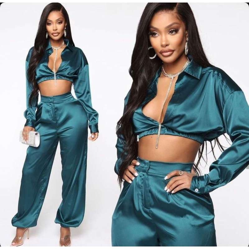 High five Satiny Jogger & Crop Top Se