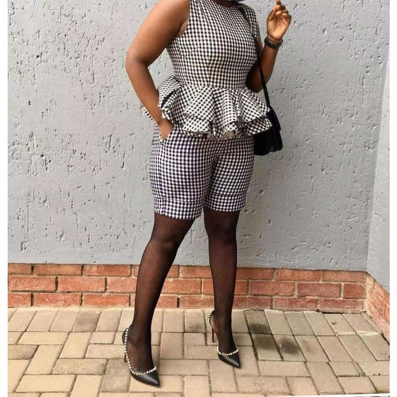 Casual Short Sleeve with Tight Short Outfit Set