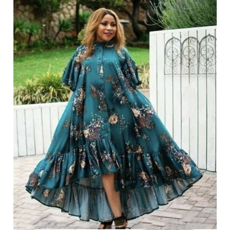 Button Up Floral Maxi Shirt Dress