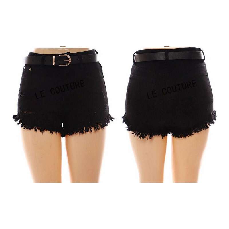 Distressed Black Bam Short