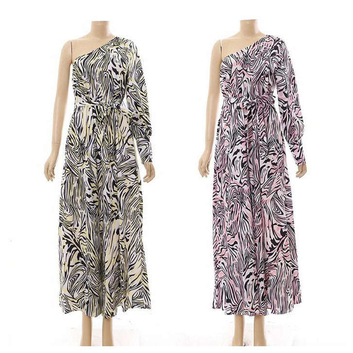 One Hand Off Shoulder Floral Maxi Dress