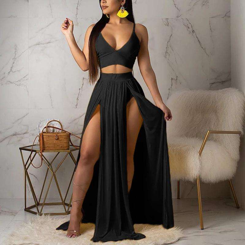 Side Slit Swimming Two Piece